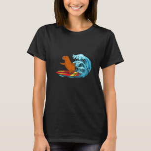 Camiseta Surfista Animais Capivara Falante Cavy Roedor