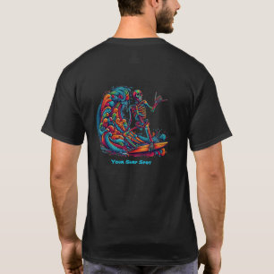 Camiseta Surfista Colorida do Esqueleto