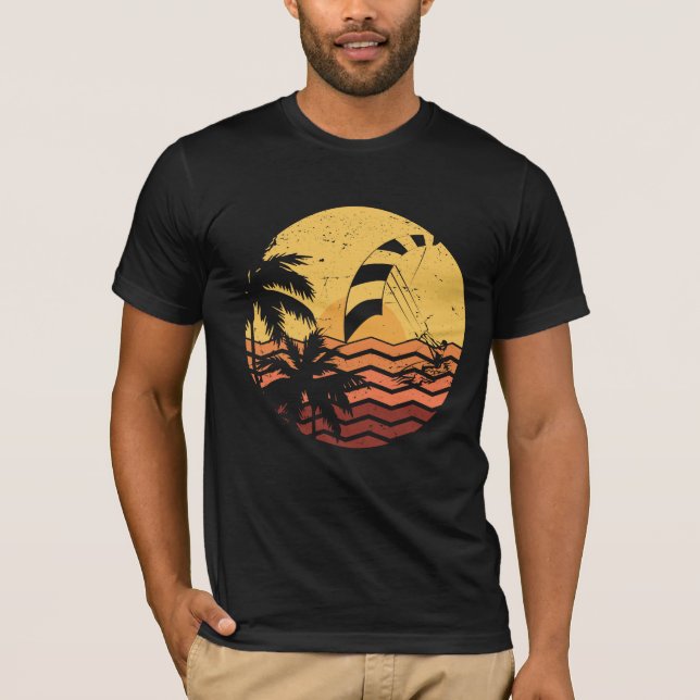 Camiseta Surfista De Onda De Kitesurfing Retro Kitesurfing (Frente)