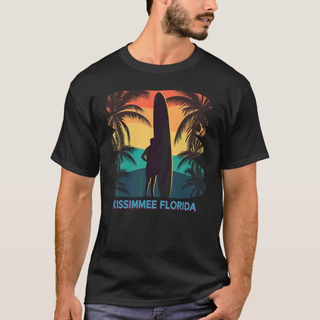 Camiseta Surfista de Placas de Palma da Flórida Kissimmee S (Frente)
