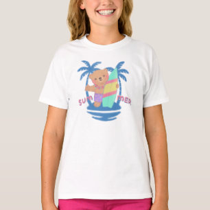 Camiseta Surfista de Urso de Teddy Summer no Havaí