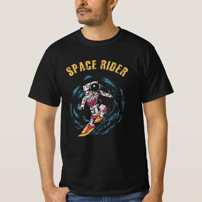 Camiseta Surfista do Astronauta Espacial Rider (Frente)