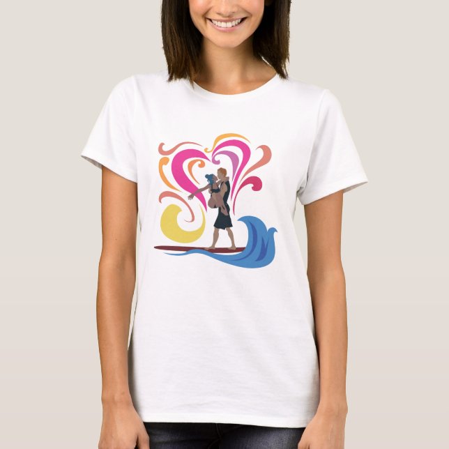 Camiseta Surfista do cavalheiro - para mulheres (Frente)