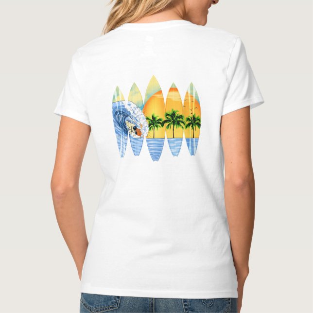 Camiseta Surfista e prancha (Verso)