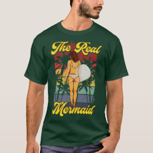 Camiseta Surfista Engraçada Sereia Real Dona de Surfe Mulhe