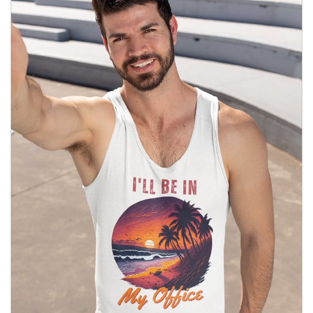 Camiseta 🌊 Surfista Engraçado 🌴 estarei no meu escritório (Criador carregado)