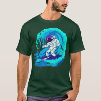 Camiseta Surfista espacial engraçado, astronauta, navegando