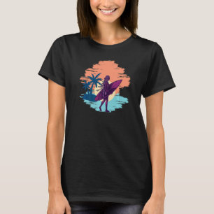 Camiseta Surfista Fazendo Surfe Com Areia De Praia E Pa