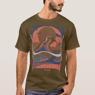 Camiseta Surfista na Visão Minimalista de Praia das Ondas, 
