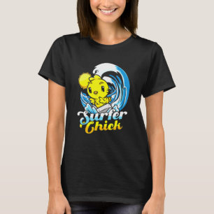 Camiseta Surfista Pintinho Galinha Hen Wave Surfer Beach Su