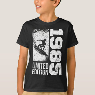Camiseta Surfista Prancha de Surf Vintage Nasceu em 1985 An