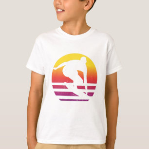 Camiseta Surfista Retro Surfando ao Pôr do Sol