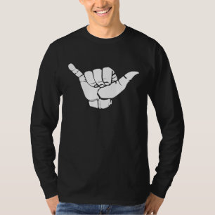 Camiseta Surfista Shaka Sinal de Mão Cultura de Surf de Nav