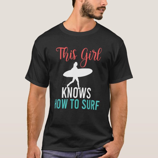 Camiseta Surfista surfando mãe Surf Roupa (Frente)
