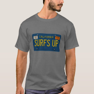 Camiseta Surfs Up Retro Placa de Licença Califórnia 1969 Su