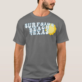 Camiseta Surfside Beach Texas Retro Wavy 1970s Sunshine Tex