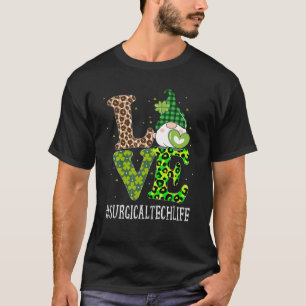 Camiseta Surgical Tech Love St Patricks Day Gnome Leopard W
