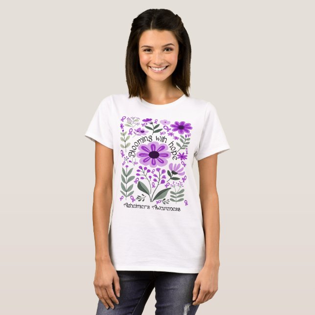 Camiseta Surgindo com esperança para um mal de Alzheimer (Frente Completa)
