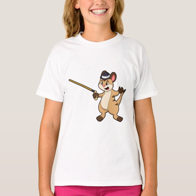 Camiseta Suricata com chapéu e bengala (Frente)