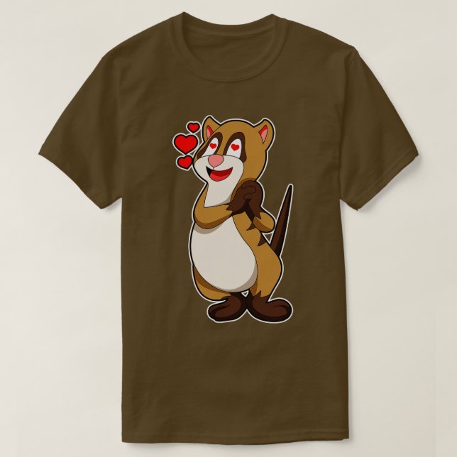 Camiseta Suricata com Corações (Frente do Design)
