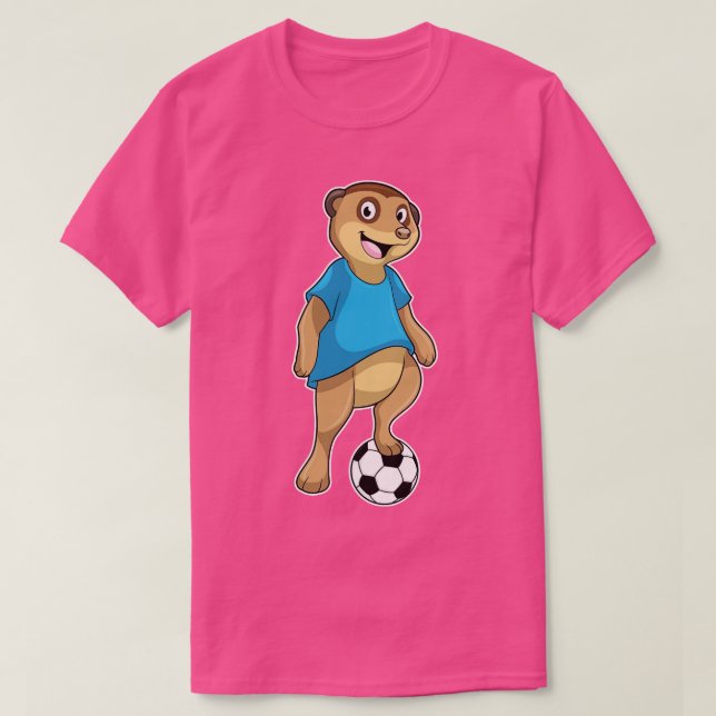 Camiseta Suricata como jogador com futebol (Frente do Design)