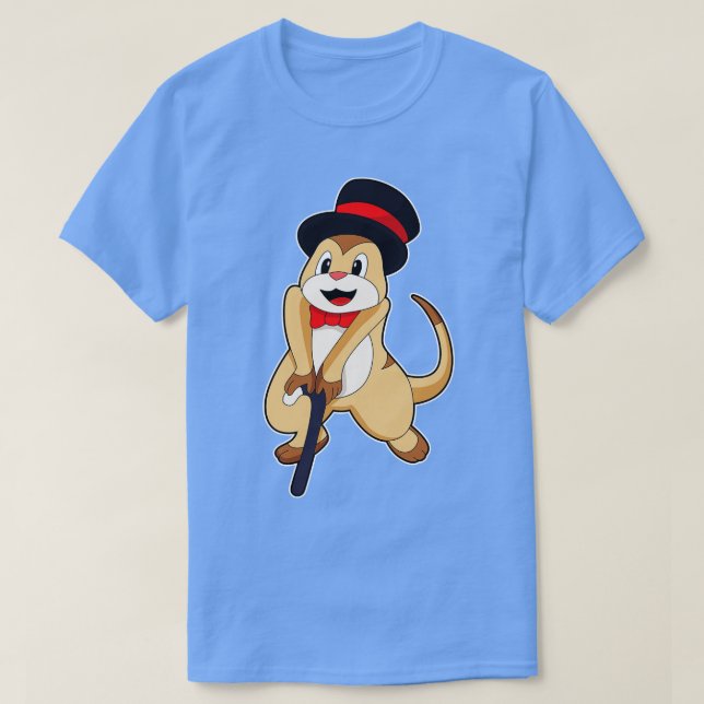 Camiseta Suricata como Pensionista com bengala (Frente do Design)