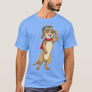 Camiseta Suricata como Piloto com chapéu de Piloto