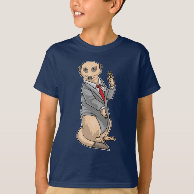Camiseta Suricata-escovadeira Aliança de casamento Noivado (Frente)