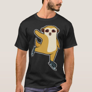 Camiseta Suricata no patinagem no gelo com patins de gelo