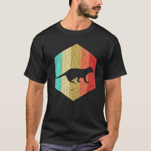 Camiseta Suricata Vintage Silhueta de Suricata Retrô Animal