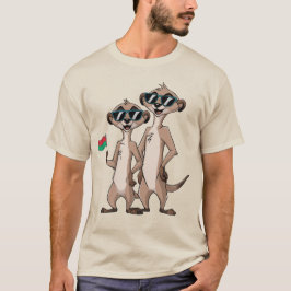 Camiseta Suricatos Legais com Óculos de Sol - Animal de Saf