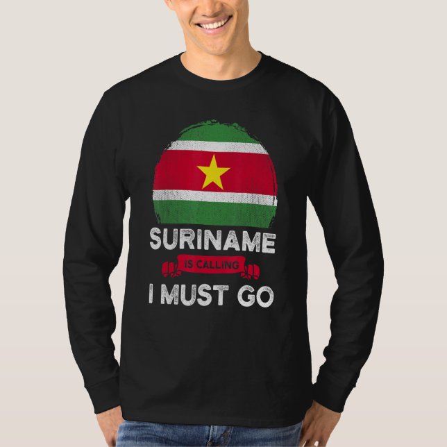 Camiseta Suriname Está Chamando De Eu Devo Ir Herança Surin (Frente)
