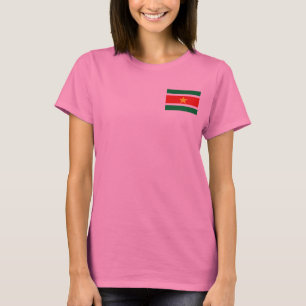 Camiseta Suriname Flag e Map dk T-Shirt