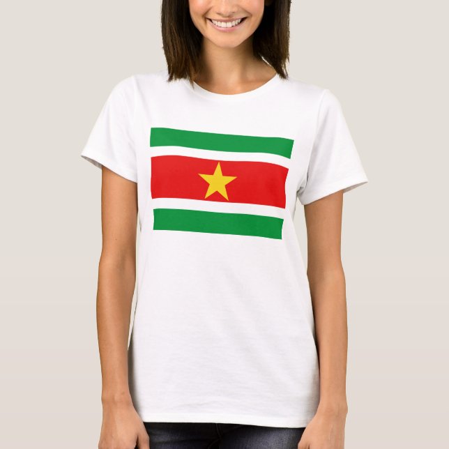 Camiseta Suriname Flag x Map T-Shirt (Frente)