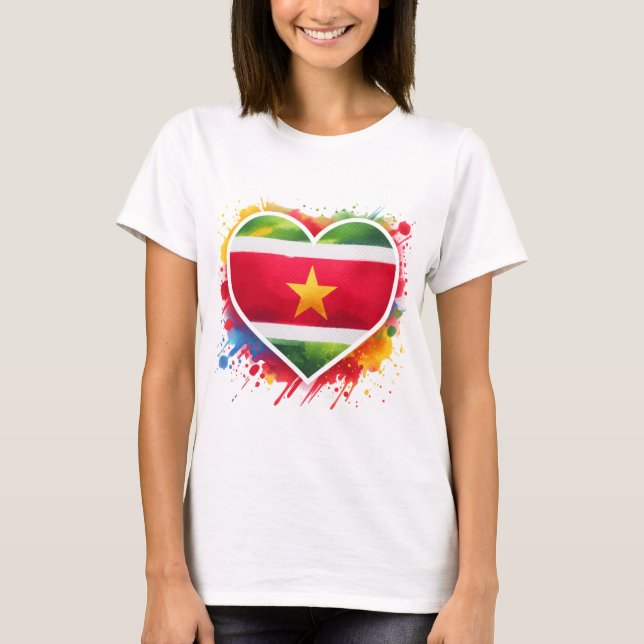 Camiseta Suriname Heart (Frente)