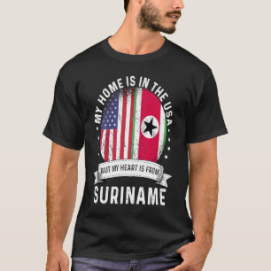 Camiseta Suriname Patriota Americano Crescido Orgulhoso Cas