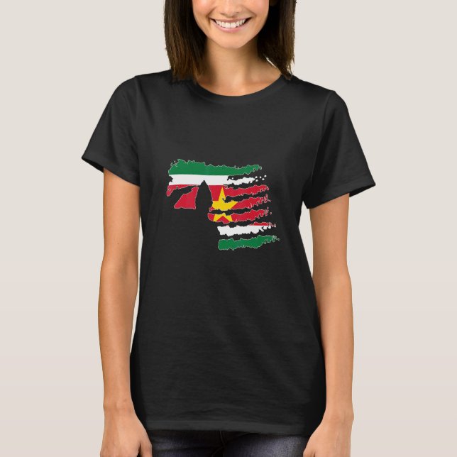 Camiseta Suriname Soldier Salute Veteran Patriot (Frente)