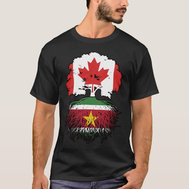 Camiseta Suriname Surinamese Canada Tree Roots (Frente)