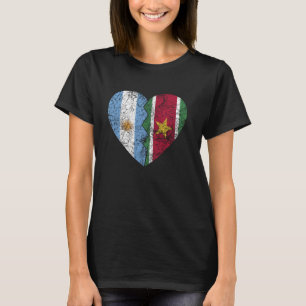 Camiseta SURINAMOS Bandeiras argentinas coração Argentina S