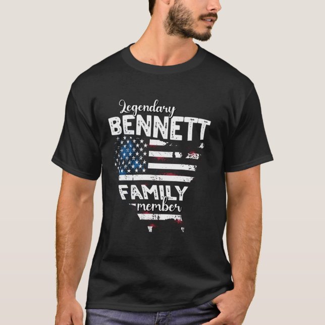 Camiseta Surname Bennett US Flag Bennett Bennett Bennett So (Frente)
