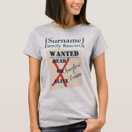Camiseta [Surname] Family Research (Wanted Poster) T-Shirt