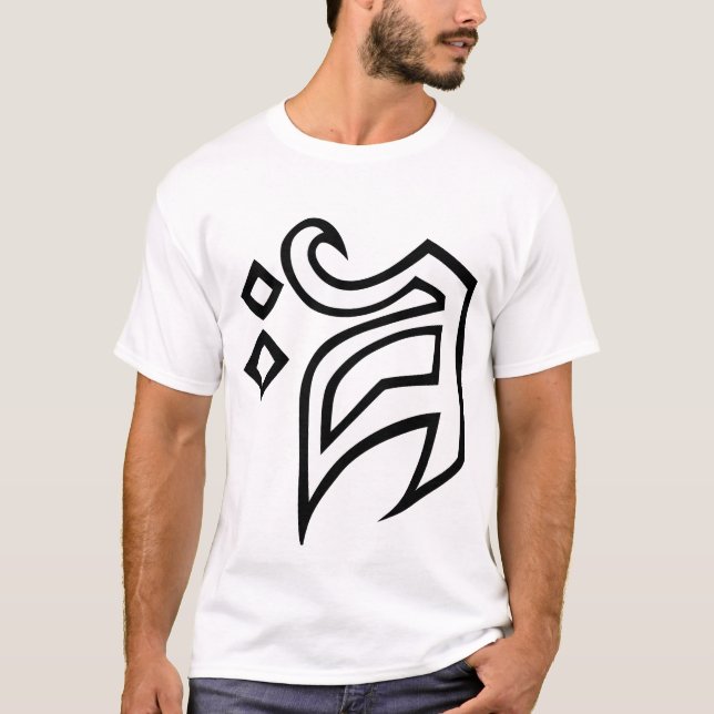 Camiseta SURPREENDA o preto do logotipo no branco (Frente)