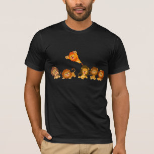 Camiseta Surpresa! Bela Caricatura Leões T-Shirt