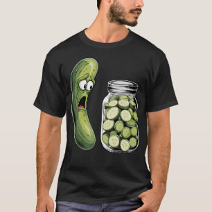 Camiseta Surpresa de Pepino Engraçado Um Pepino e Um Pote d