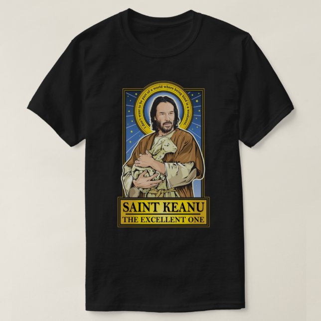 Camiseta Surpresa Gift Keanu Art Reeves Oferece Ventilador  (Frente do Design)