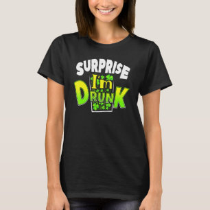 Camiseta Surpresa sou Bebado Dia de São Patrício engraçado