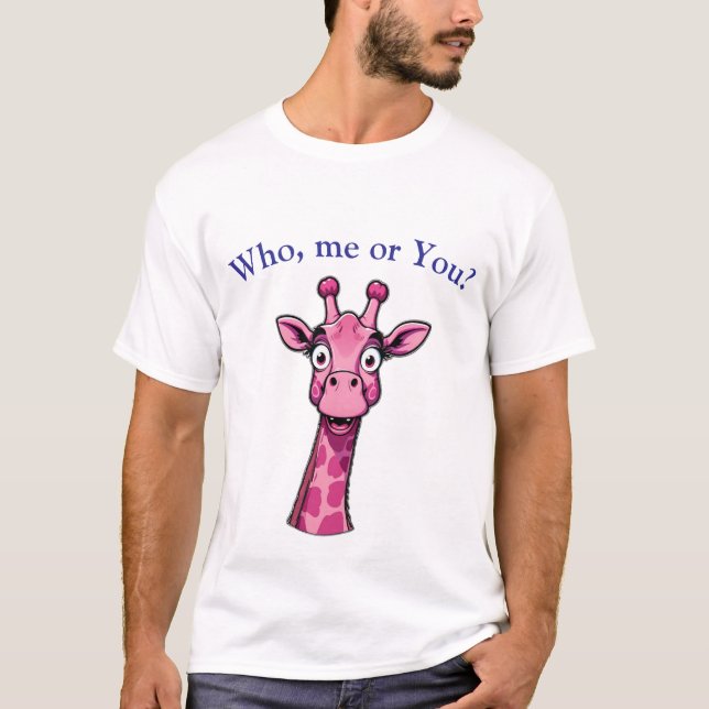 Camiseta Surprised Pink Giraffe (Frente)
