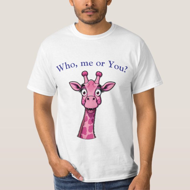 Camiseta Surprised Pink Giraffe (Frente)