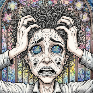 Camiseta Surreal Psicodélica - Rosto Emocional D