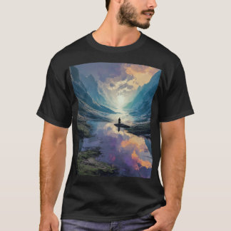 Camiseta Surreal Purple e Blue Meditation Dreamscape